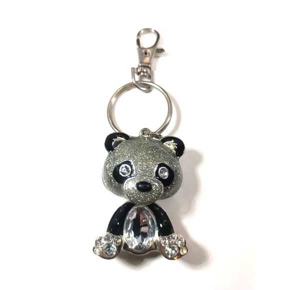 Panda Keychain Bling Backpack Charm Rhinestone Panda Bear Purse Charms - Picture 3 of 9